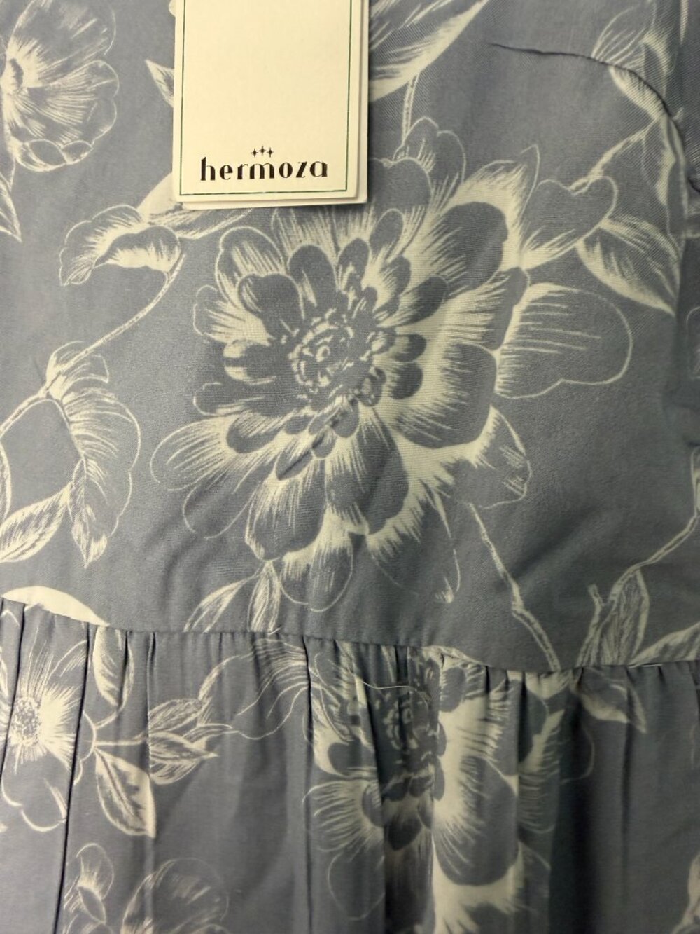 NWT Hermoza/Bloomingdale's Shea Dress Blue Floral Maxi Dress-MSRP $138 - Picture 9 of 14